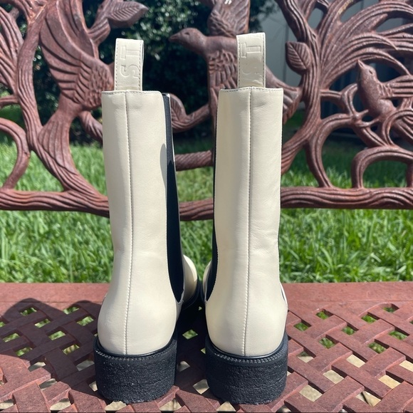 NWT Staud Palamino Elastic Gore Insets Chelsea Boots Ivory Size 8M - Picture 7 of 13